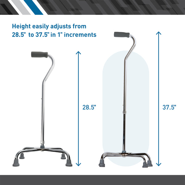 BodyMed® Aluminum Adjustable Height Quad Cane