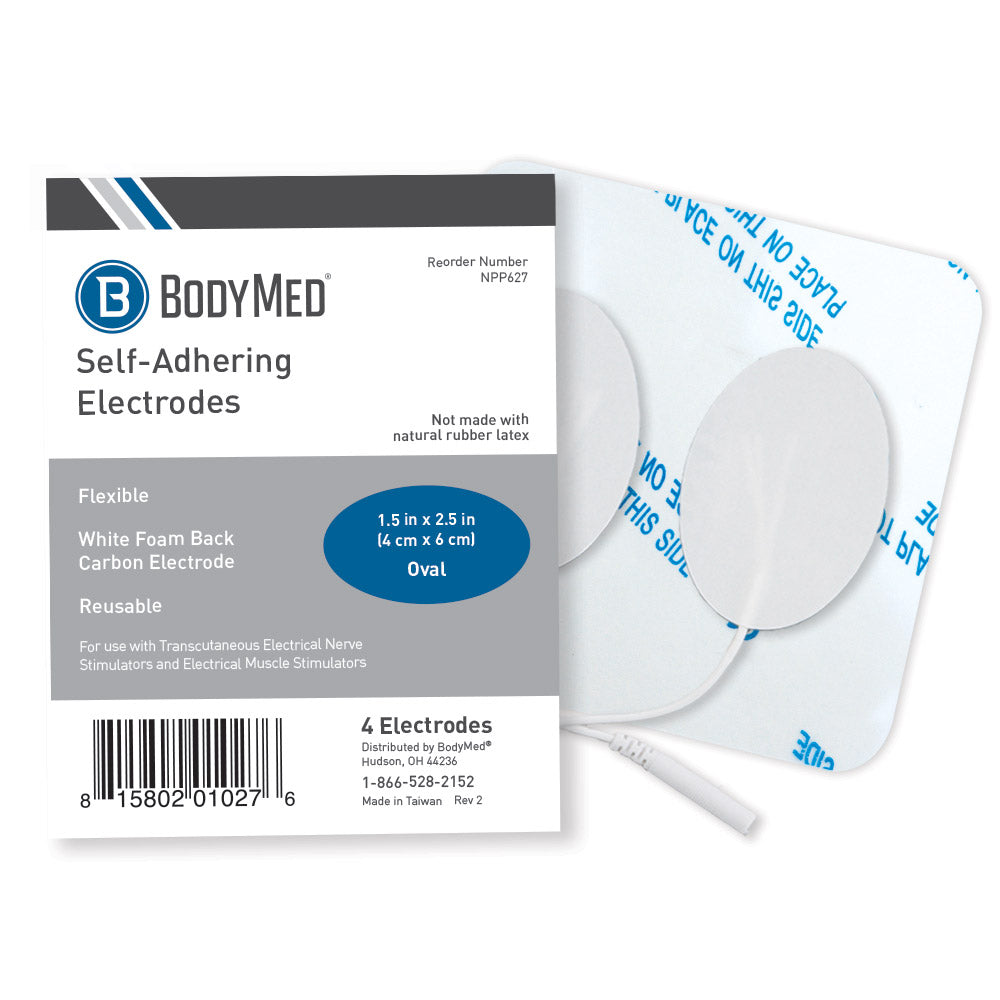 BodyMed® 1.5" x 2.5" Oval White Foam Carbon Electrodes