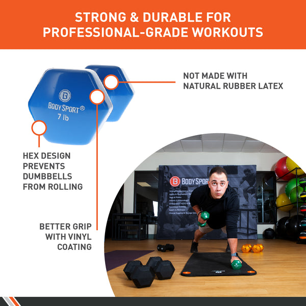 BodySport® Vinyl Dumbbells