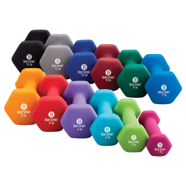 BodySport® Neoprene Color Dumbbells – BodySport®