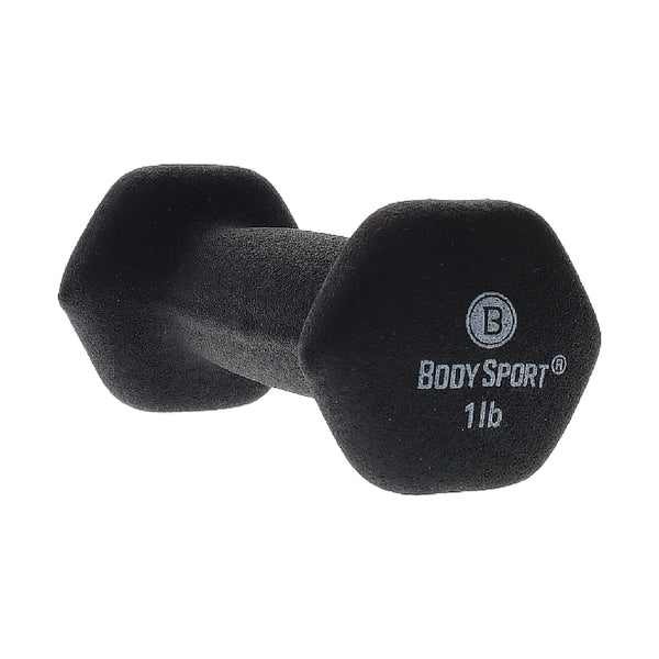 BodySport&reg; Neoprene Black Dumbbells