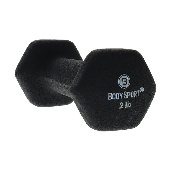 BodySport&reg; Neoprene Black Dumbbells