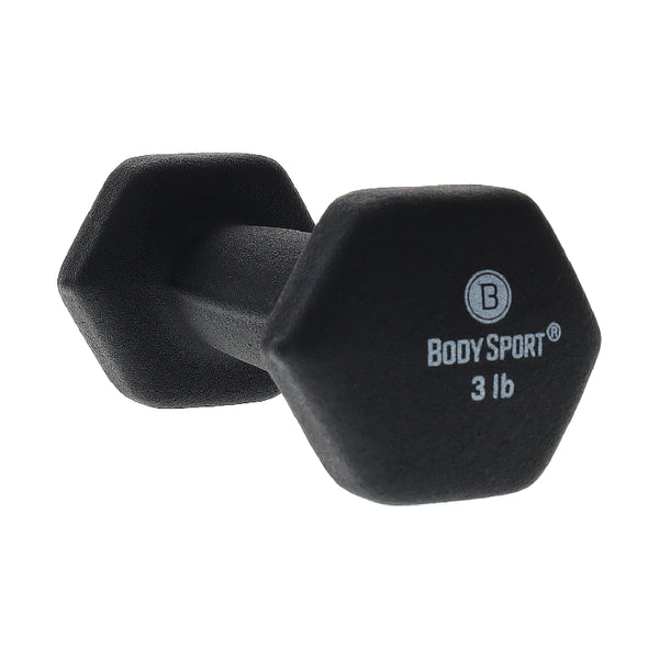 BodySport&reg; Neoprene Black Dumbbells