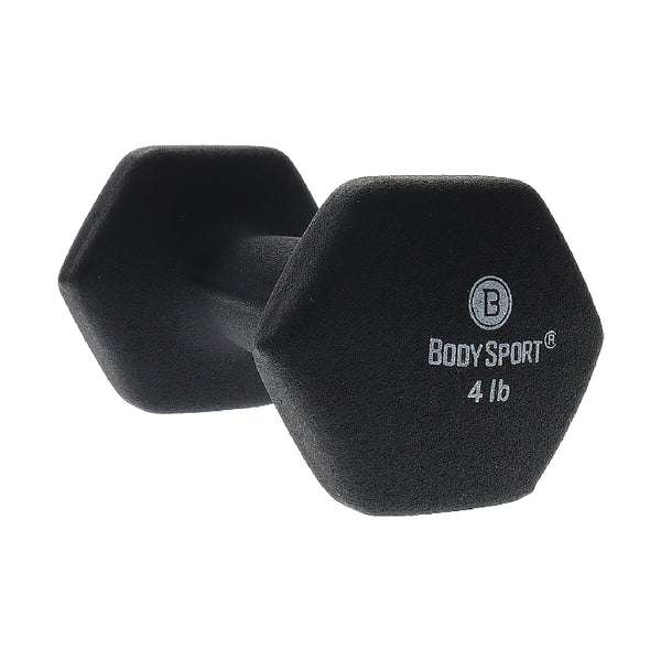 BodySport&reg; Neoprene Black Dumbbells