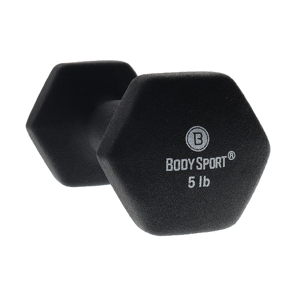 BodySport&reg; Neoprene Black Dumbbells