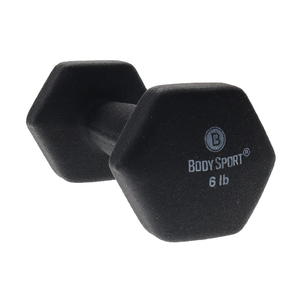 BodySport&reg; Neoprene Black Dumbbells