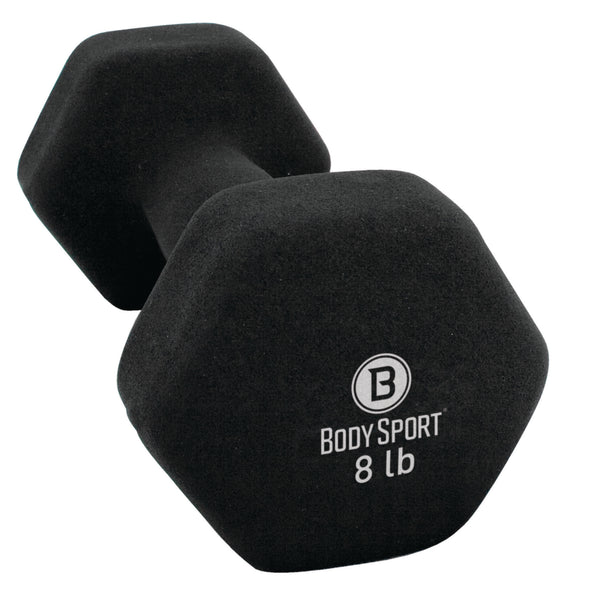 BodySport&reg; Neoprene Black Dumbbells