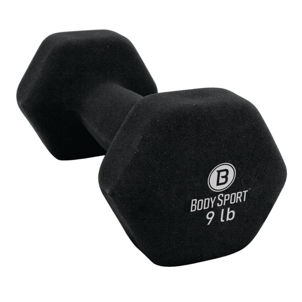 BodySport&reg; Neoprene Black Dumbbells