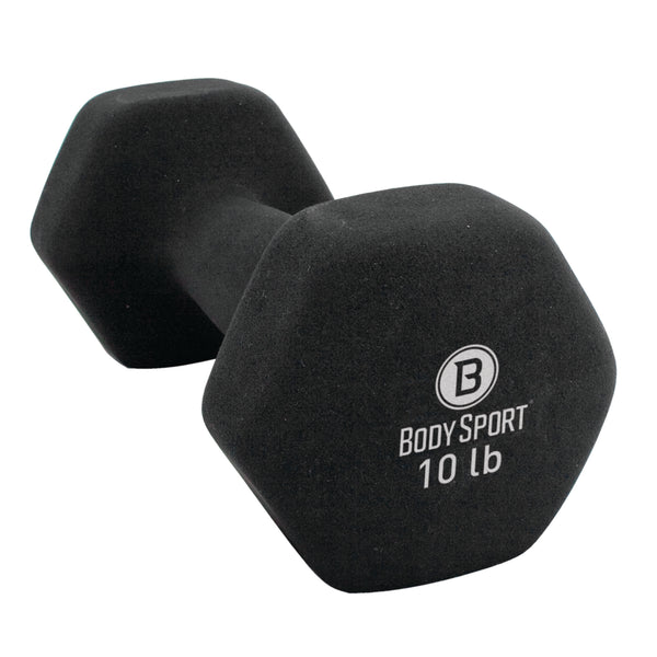 BodySport&reg; Neoprene Black Dumbbells