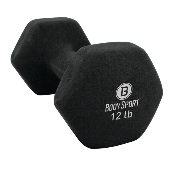 BodySport&reg; Neoprene Black Dumbbells