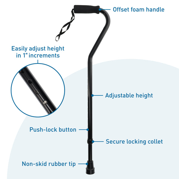 BodyMed&reg; Aluminum Adjustable Height Cane