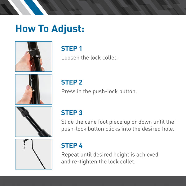 BodyMed&reg; Aluminum Adjustable Height Cane