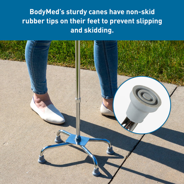 BodyMed&reg; Aluminum Adjustable Height Quad Cane