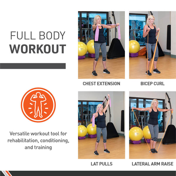 BodySport&reg; 5" Wide, Bulk Packaged Exercise Resistance Bands, Latex Free, 50 yd Rolls
