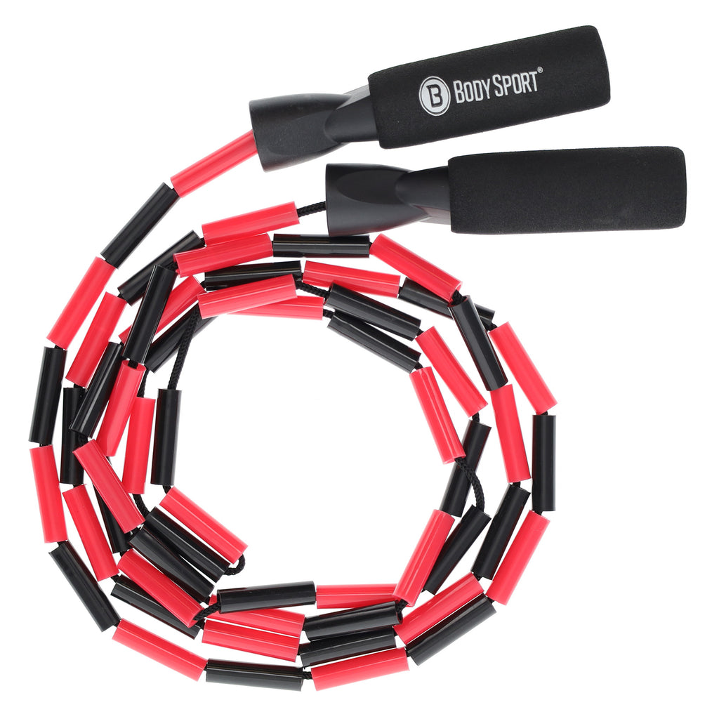 BodySport Beaded Jump Rope - Expand Your Workout Routine - Foam Handles for Firm
