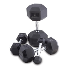 BodySport&reg; Rubber Encased Hex Dumbbells