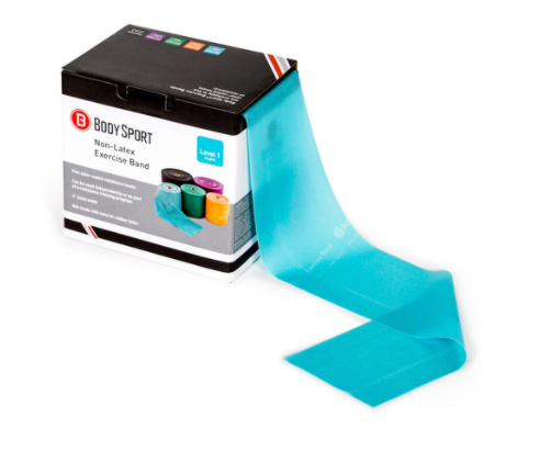 BodySport&reg; 4" Wide, Bulk Packaged Exercise Resistance Bands, Latex Free, 25 yd. Rolls